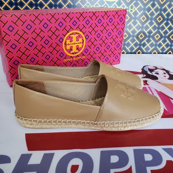 NWT!!! TORYBURCH EVERLY LEATHER ESPADRILLE (TIRAMISU) - Picture 7 of 7